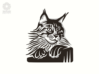 Maine Coon Cat animal beautiful branding breed cat design domestic cat kitty logo logotype main coon thoroughbred