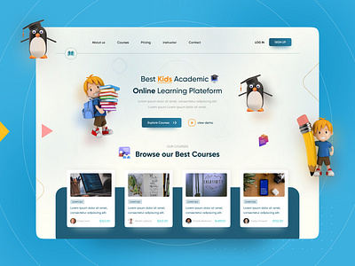 Kids Education Website app design graphic design illustration kids ui ui designer ui desinger uidesign uiux uiuxdesign ux web