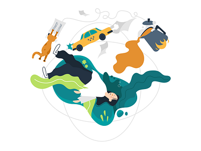 Meditation app cat girl graphic design life meditation ui yoga