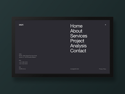 Fullscreen Menu Design design graphic design typography ui ux