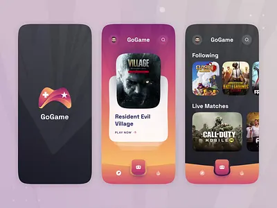 GoGame - Game App UI Design Animation animation app app animation app interaction branding design devignedge game app gaming app illustration interaction design mhmanik02 motion graphics ui ui design