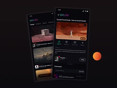 "Explore" VOD app concept design app app design dark movie page product design ui vod