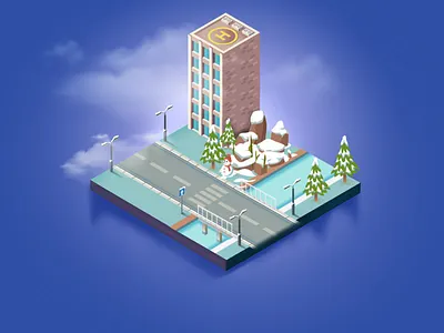 Isometric Map 2d city design game illustration illustrator isometric map snow vector