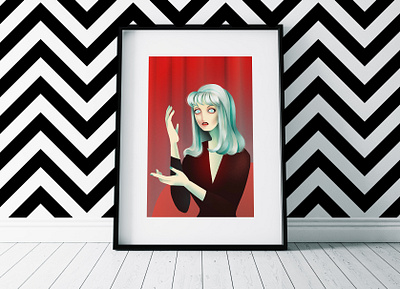 Twin Peaks Laura Palmer Poster adobe photoshop david lynch digital illustration digital portrait illustration laura palmer movie poster portrait poster tv show twin peaks