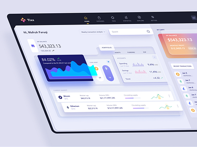 Cryptocurrency dashboard Material Design 3d analysis dashboard dashboard design data visualization material design minimal design ui ui design ux web design