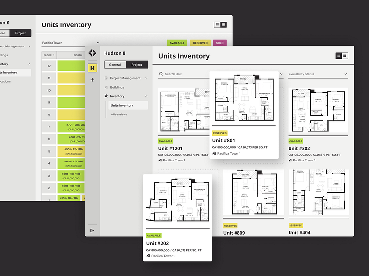AIRES real estate presale management dashboard by Phenomenon Product