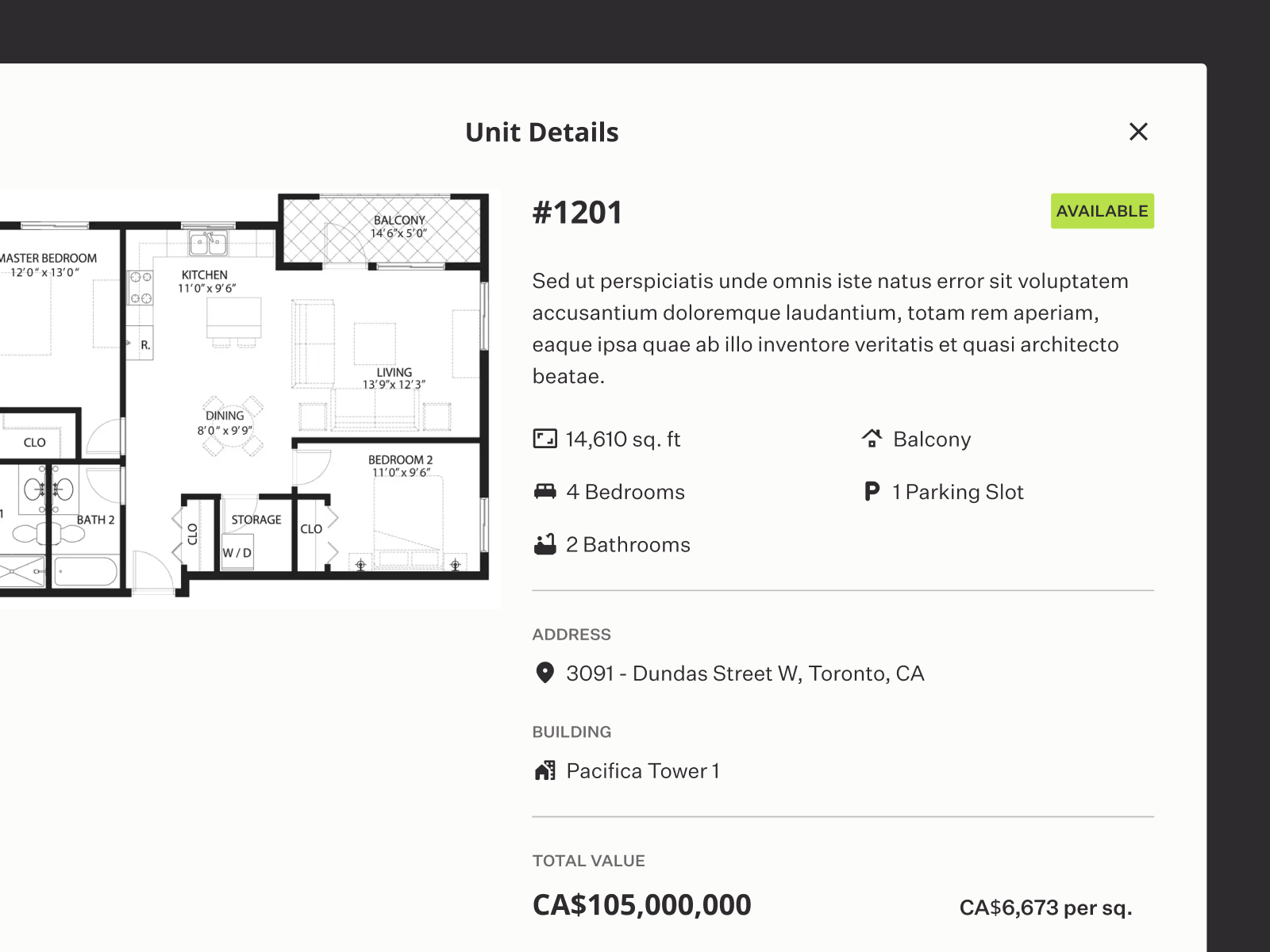 AIRES real estate presale management dashboard by Phenomenon Product