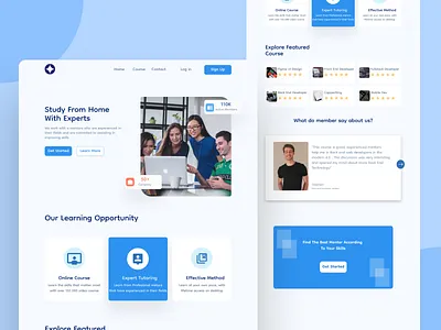 Online Course Website design landing page ui ux