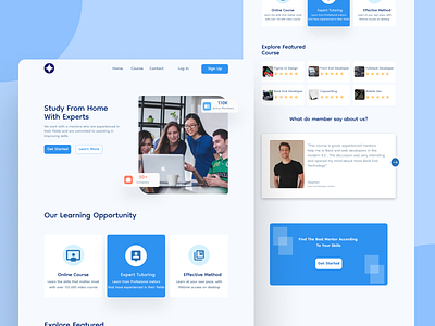 Online Course Website design landing page ui ux