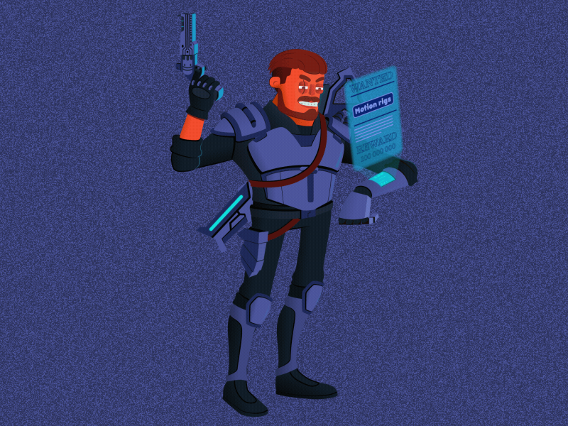 Gad Jaeger (Starfinder character design) after affects after effects animation animation animation 2d characterdesign design duik gif animation illistration rpgcharacter starfinder