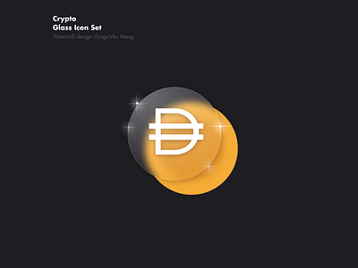 DAI Icon design - Glassy Style crypto design icon ui