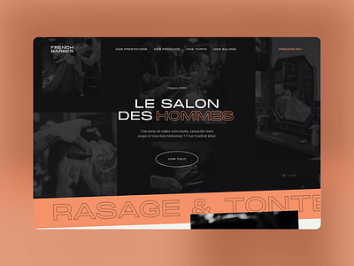 French Barber • Barber Shop Landing Page agence barber barbershop design dnd ecommerce french landing magento page template ui website
