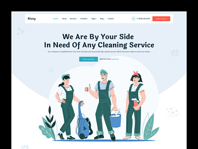 Rivsy - Cleaning Services Theme corporate creative design envytheme landing page washing webdesign website website design