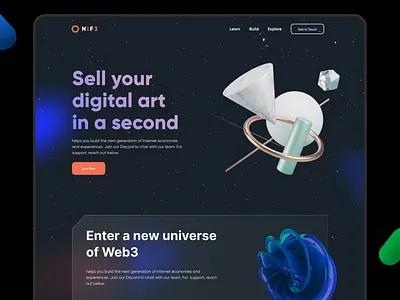 Landing Page creative design landingpage nft ui ui design uiux web3 website