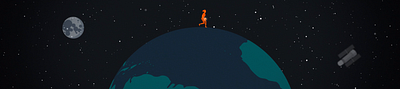 Running Across the Earth 2d 3d after effects animation branding character character animation design earth globe illustration illustrator moon motion graphics run run cycle space world