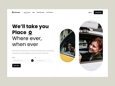 Cabscape - Taxi Booking Solution appdesign branding cabbooking illustration landingpagedesign logo minimal ondemandtaxi rental ride taxiapp transport typography ui ux web