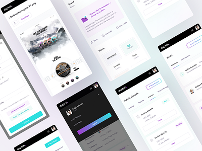 Dsptch Mobile agency app chart dashboard data design gradient green management manager mobile modern project saas tool ui ux violet web white
