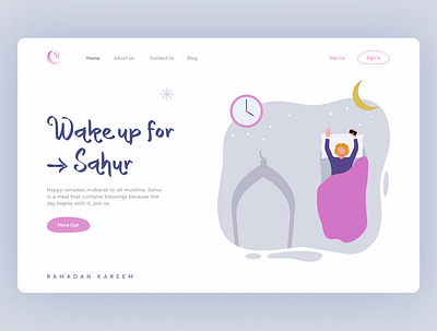 Sahur landing page design app damadan ui design header illustration muslim ramadan ramadan kareem ramadan mubarak sahur ui uiux user experience userinterface ux web webdesign