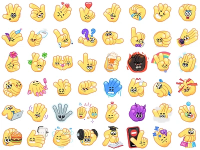 Hands emojis animation cartoon cha character character design emoji emojis hand hands icon mishax telegram