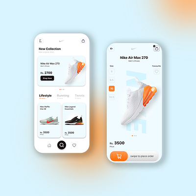 Nike Shoe App app mockup ui ux