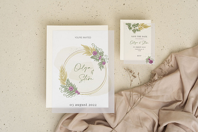 Wedding invitation design graphic design illustration invitation logo mockup rustic vector watercolor wedding