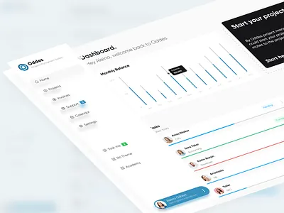 Oddes Admin Panel admin admin panel calendar dashboard layered logo minimal panel sidebar task task manager