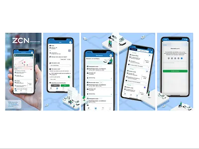ZCN Vervoer App/Play Store Screenshot Series branding design graphic mobile ui ux web