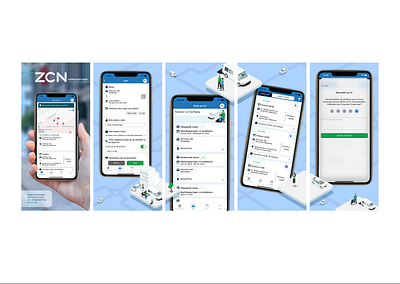 ZCN Vervoer App/Play Store Screenshot Series branding design graphic mobile ui ux web