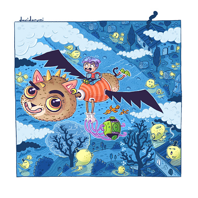 Ghost Town animation anime art bat cartoon childrensbooks design digitalart doodle drawing fun ghost graphic design illustration ink kawaii manga night painting