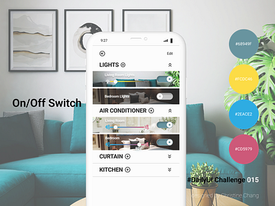 On/Off Switch app appdesign controller dailyui dailyuichallenge dashboard onoff onoffcontrol switch ui
