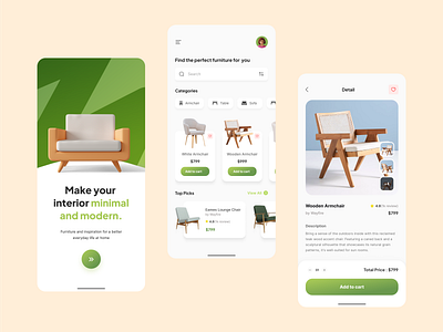 Daily UI #007 : Furniture App Design app app design design mobile ui ui design ui ux ux ux design