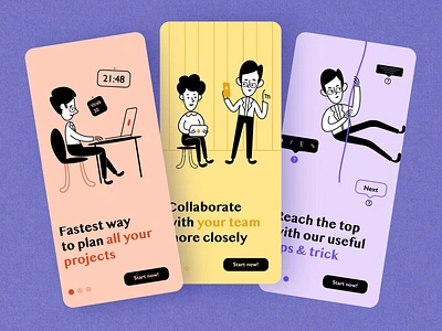 Onboarding | Plan app 2d illustration animated animation design desire agency flat graphic design illustration illustrations mobile motion motion design motion graphics planning project planning task manager time management time planner time planning ui