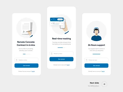 Concrete order app onboarding (Real project) - UXPlanations #3 app application beton onboarding onboarding screen onboarding ui pwa signup signup screen ui