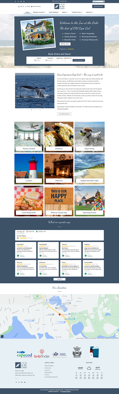 Inn at The Oaks - Home page dees design graphic design ui ux web design web design for hotesl web design for inns website