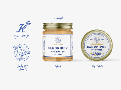 Kestrel Kitchen birds brand branding butter clean concept design fresh identity illust illustration label logo minimal nut package packaging vector