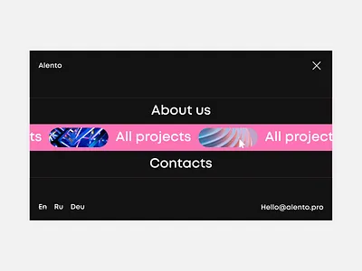 Alento menu banner burger burger menu design menu ui ux web