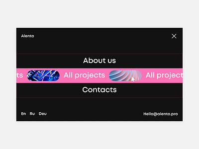 Alento menu banner burger burger menu design menu ui ux web