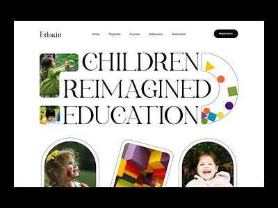 Child Education Web Site Design: Landing Page / Home Page UI child development color dribbble2022 early learning education kids kids school kidslearning language learning language school learning minimal online class orix sajon school shape web header web3 webdesign