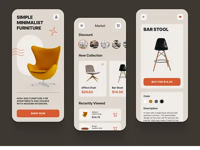 Furniture Store App app design furniture shop store ui ux