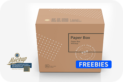 Kraft Paper Box Free Mockup branding coffee design food free mockup freebies logo mock up mockup mockups pack package packaging packaging mockup product psd psd mockup smart object template white box