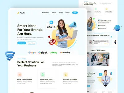 Roydits - Digital Creative Agency Landing Page UI agency website best shot in dribble best ui best web design creative design creative studio creativeart figma it firm website design last week best shot service web uiux webdesign websitedesign
