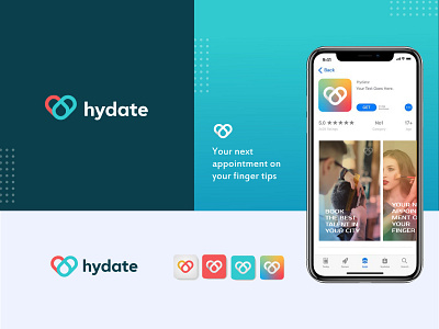Hydate Logo Concept app logo concept applogo branding dateapplogo dating logo design icon logo logo concept logo design ui