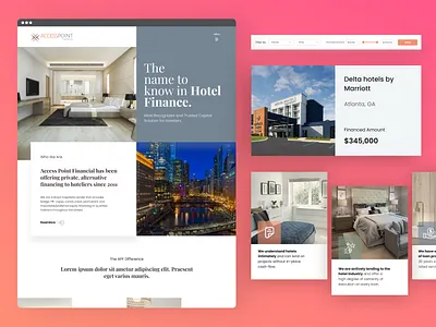 Access Point Website design flat homepage hospitality hotel landing marketing promotional ui ux web application website widgets