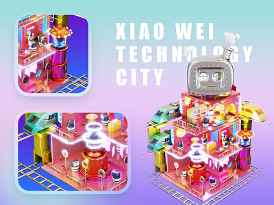 小微科技城 3d animation app branding design environment graphic design icon illustration logo ui 品牌形象