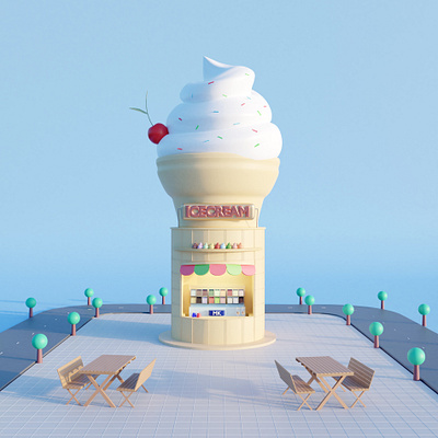 Ice Cream 3d art blender branding design graphic design illustration