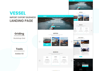 Import-export business landing page adobe xd design export graphic design import landing page nft website ui user interface web