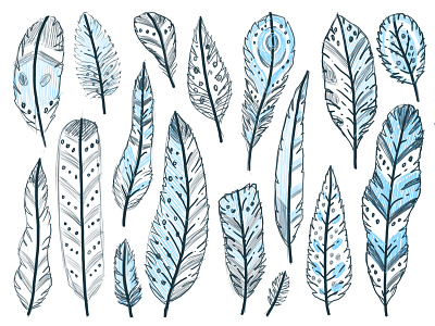 Feathers. Seamless pattern for fabrics adobe illustrator boho feather flat style graphic design nature pattern seamless pattern textile design vector illustration