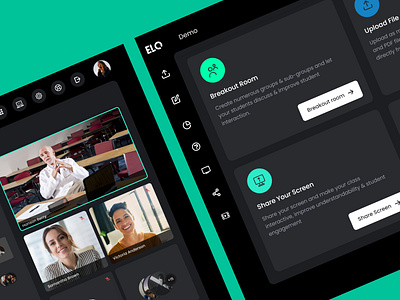 Online Education Platform. Live Video Classroom page adobexd android branding dark mode design figma graphic design illustration minimal professionals ui ui design uidesign uiuxdesign ux ux design web design website