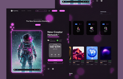 Crypto design by xlent studio crypto gaming website landing page deisgn mobile app design nft web design uiux ux website