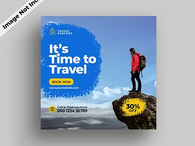 Travel social media post banner Design ads banner branding corporate design creative design design illustration logo print social media post ui web banner